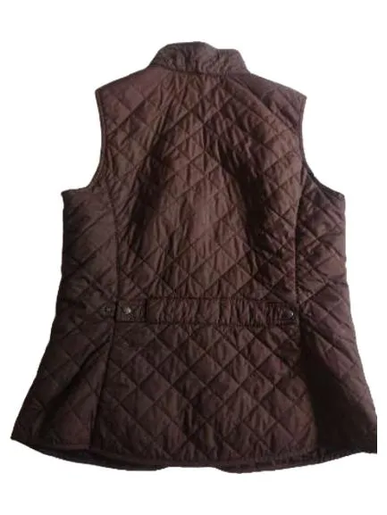 Eddie Bauer Steppweste Damen Gr. M Braun Gesteppt Polyester 3