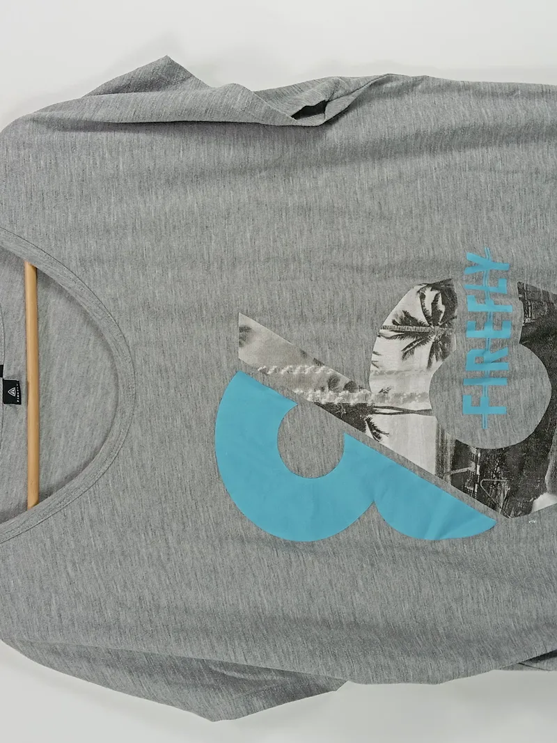 Firefly Damen T-Shirt Hawaii Gr. 44 Grau Meliert Logo-Print Casual 3