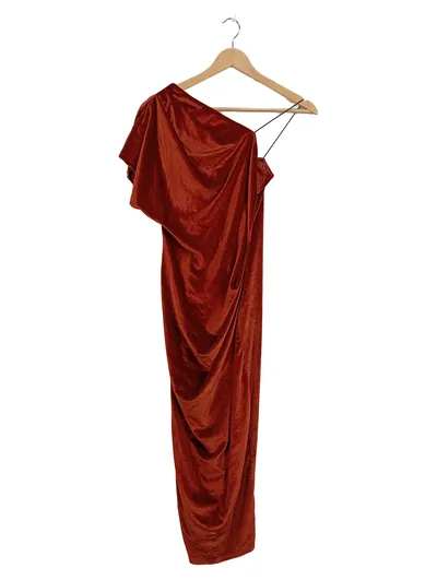 ASOS Damen Abendkleid Maxikleid Elegant Rot Gr. 36 Raffung Festlich