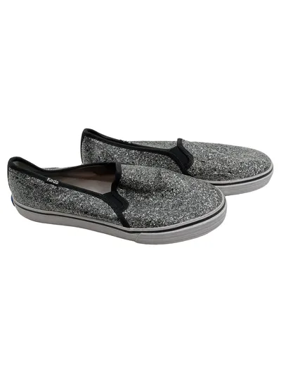 Keds Double Decker Glitter Slipper Damen Synthetik Glitzer Silber Gr. 39,5