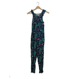 Alive Mädchen Jumpsuit Gr. 152 Blau Tropisch Floral Sommer Overall 1