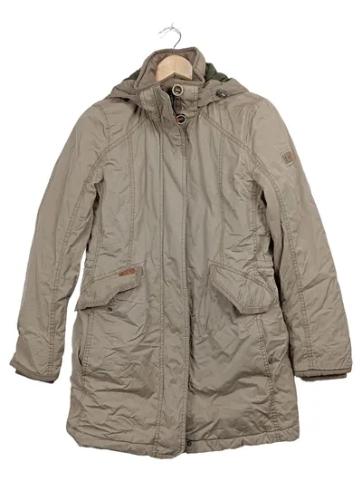Camel Active Damen Parka Jacke Kapuze Beige Gr. 36/S Outdoor