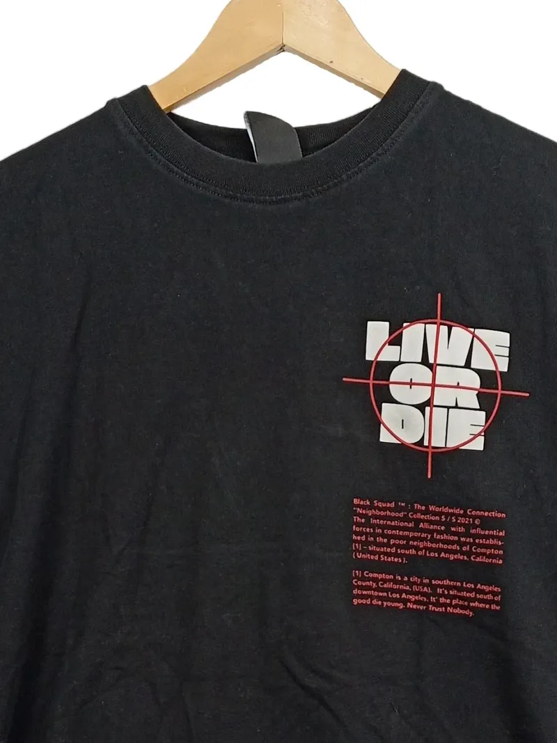 Black Squad Herren T-Shirt Live Or Die Gr. XS Schwarz Streetwear 2