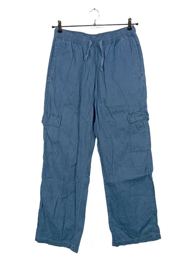 Urban Classics Damen Cargohose Blau M Kordelzug Baumwolle Freizeit Hose