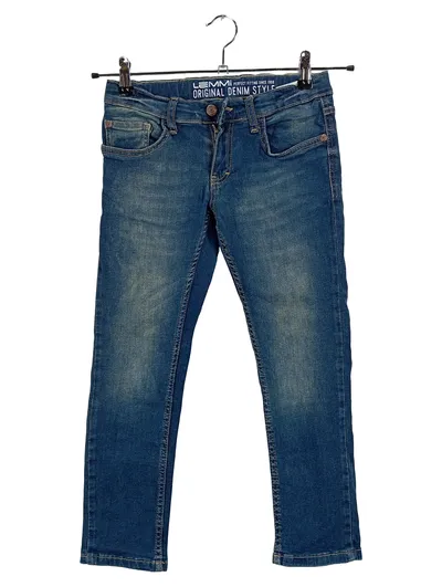 Lemmi Jeans Hose Kinder Gr. 140 Blau Regular Fit Denim Baumwolle