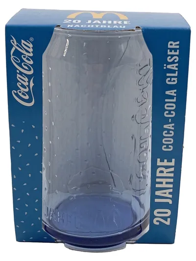 Coca-Cola Glas 20 Jahre McDonald's Nachtblau Sammelglas 400ml NEU OVP