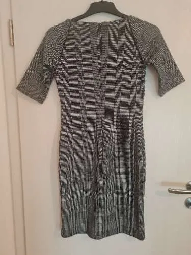 MANGO Suit Etuikleid Damen Gr. S/36 Grau Kariert Business Kleid 2