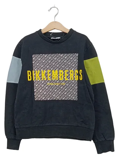 Bikkembergs Kinder Sweatshirt Pullover Gr. 140 Schwarz Logo-Print Baumwolle