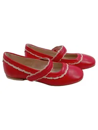 Emporio Armani Mädchen Ballerinas Rot Leder Mary Jane Gr. 28 Made in Italy 1