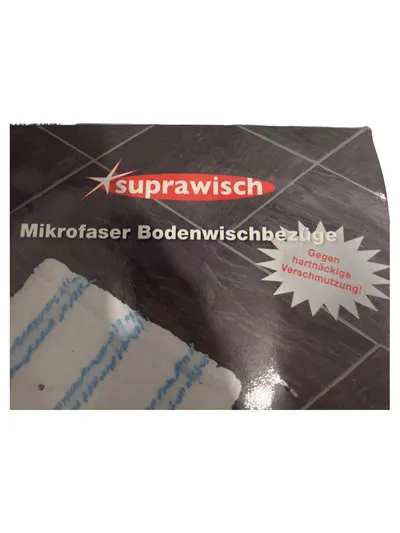 Suprawisch Mikrofaser Bodenwischbezüge 2er Set Weiß Blau Wischmopp Bezug