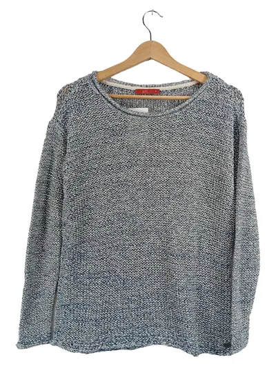EDC by Esprit Damen Strickpullover Gr. M Blau Meliert Baumwolle