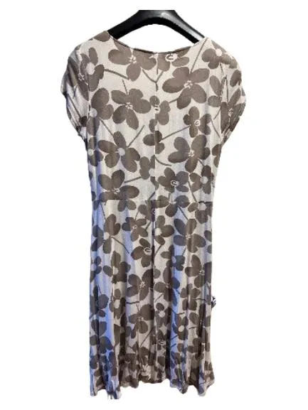Ashley Brooke Damen Jerseykleid Blumenmuster Beige Gr. 40 Viskose 2