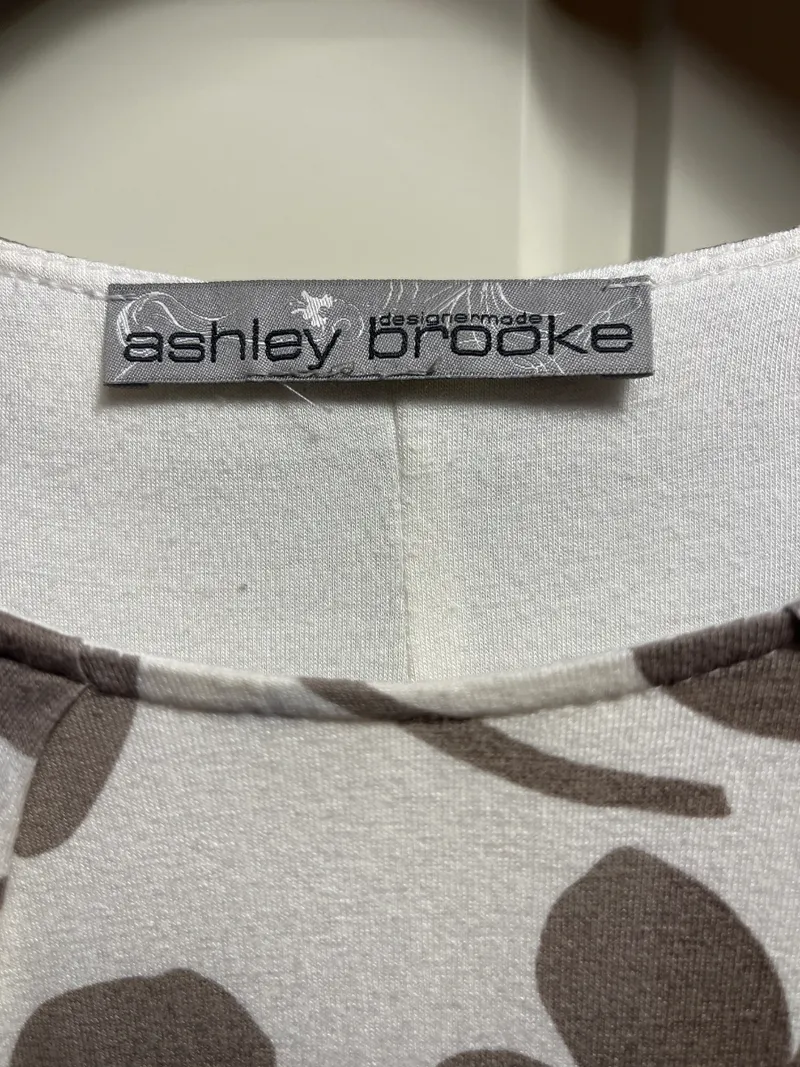Ashley Brooke Damen Jerseykleid Blumenmuster Beige Gr. 40 Viskose 3