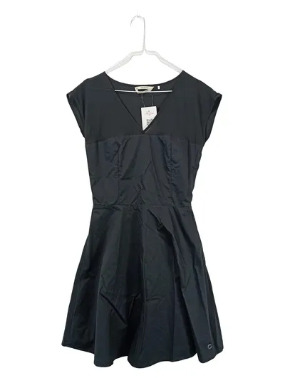 Skunkfunk Abendkleid Damen Kurzarm Midikleid Elegant Schwarz Gr. 36