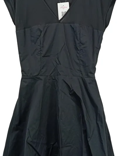 Skunkfunk Abendkleid Damen Kurzarm Midikleid Elegant Schwarz Gr. 36