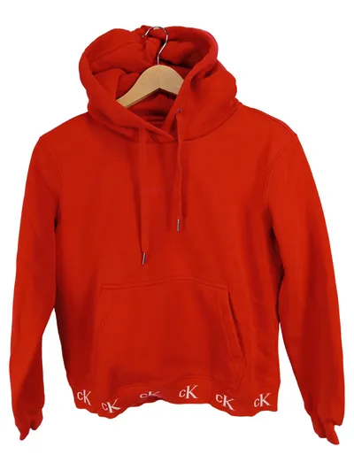 Calvin Klein Jeans Kapuzenpullover Damen XS Rot Hoodie Logo CK Streetwear