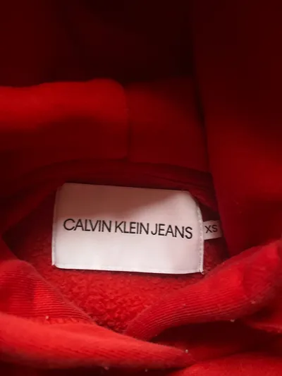 Calvin Klein Jeans Kapuzenpullover Damen XS Rot Hoodie Logo CK Streetwear