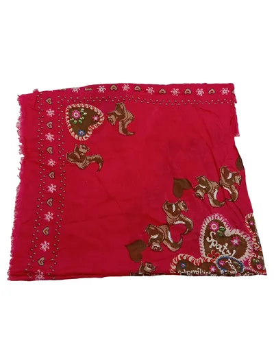 Alpenflüstern Damen Schal Pink Eichhörnchen Lebkuchenherz Tracht 103x51cm