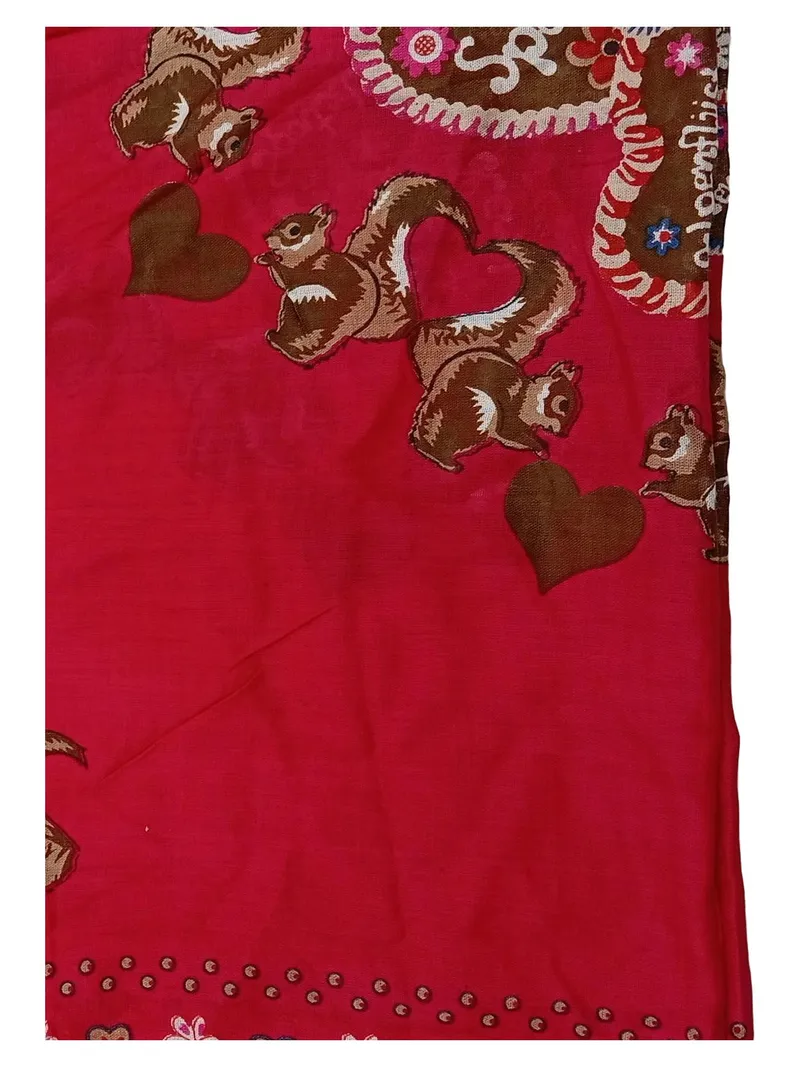 Alpenflüstern Damen Schal Pink Eichhörnchen Lebkuchenherz Tracht 103x51cm 3