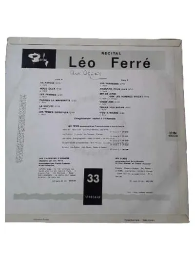 Léo Ferré à l'Alhambra Récital Vinyl LP Barclay 80 164 Chanson