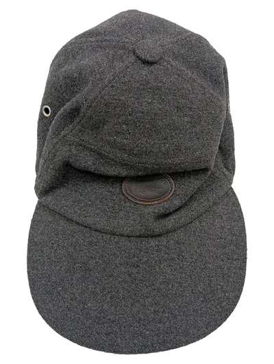 Lacoste Wintermütze Herren Gr. 56 Grau Wolle Ohrenschutz Cap