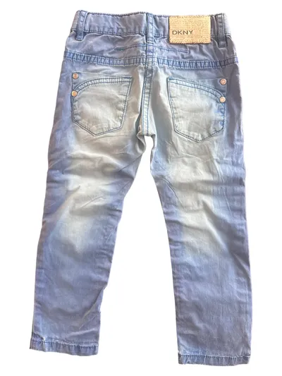 DKNY Mädchen Jeans Straight Leg Hose Blau Gr. 104 4 Jahre