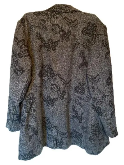Mondi Damen Blazer Gr. 38 Grau Floral Vintage Zweireihig Made in Germany