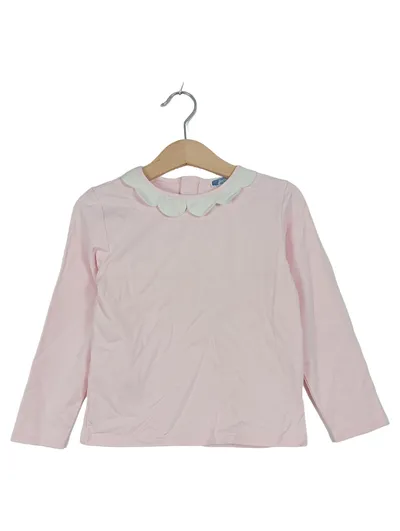 Jacadi Paris Langarmshirt Mädchen Gr. 116 Rosa Bubikragen Rüschen