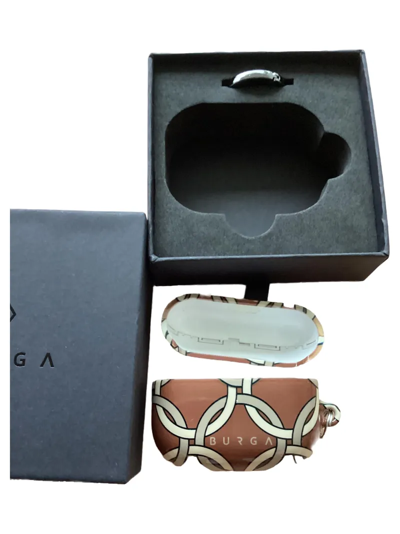 BURGA AirPods Pro Hülle Etui Kunststoff Braun Geometrisch Klein 1