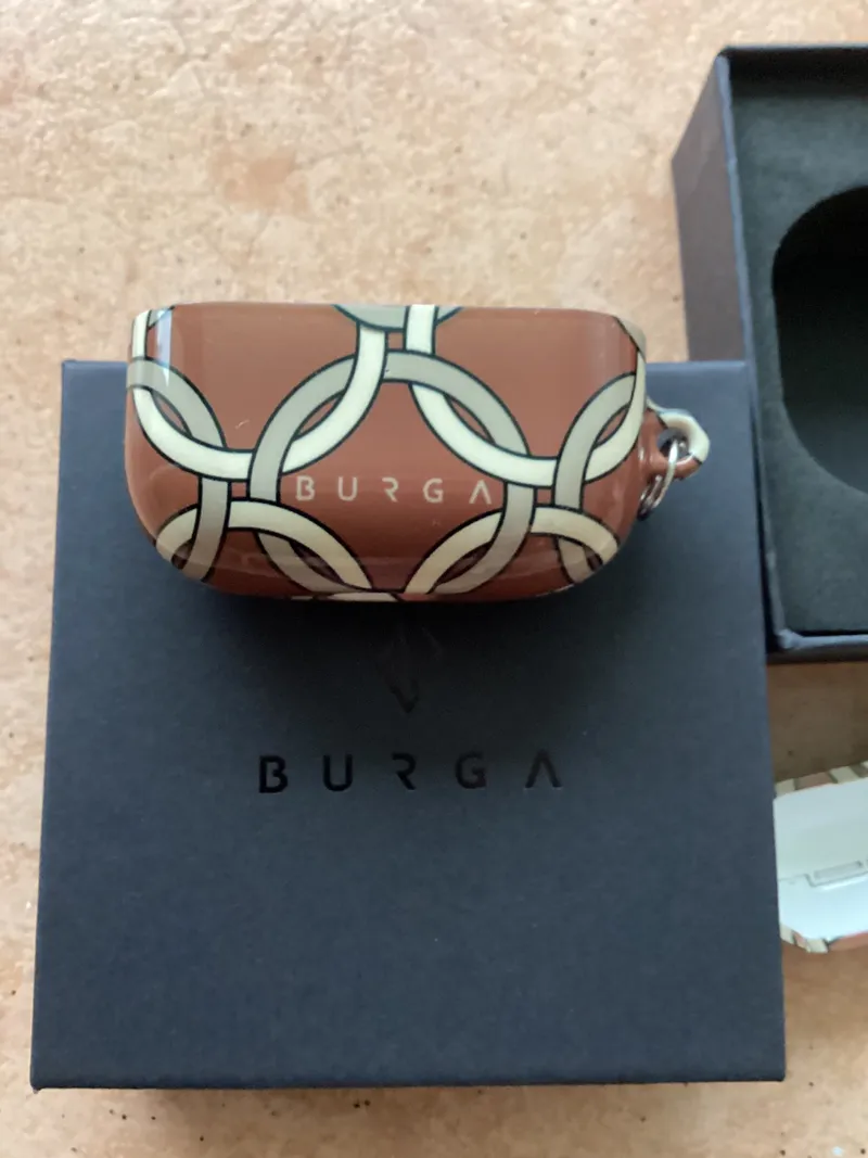 BURGA AirPods Pro Hülle Etui Kunststoff Braun Geometrisch Klein 4