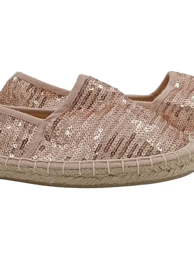 Tamaris Damen Espadrilles Pailletten Roségold Gr. 38 Slipper Sommer