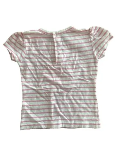 Laura Biagiotti Baby T-Shirt Mädchen Gr. 98 Rosa Gestreift Fisch Strass