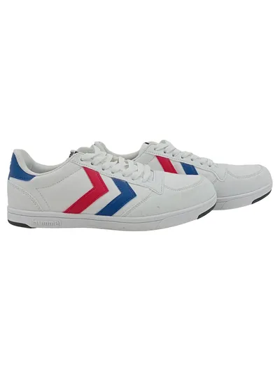 Hummel Sneaker Low Herren Gr. 40 Weiß Blau Rot Retro Freizeit
