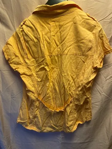SOCCX Damen Hemdbluse Kurzarm Orange Gr. XL Baumwolle Casual