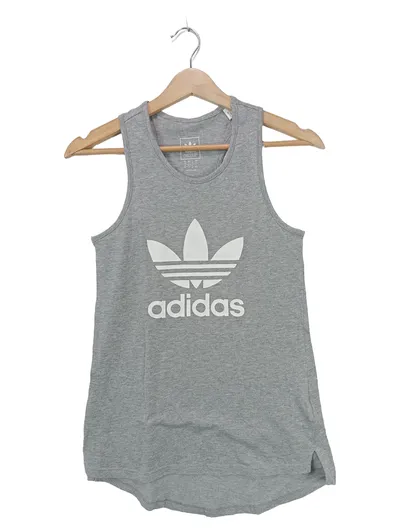 Adidas Originals Tanktop Mädchen Gr. 164 Grau Trefoil Logo Sport