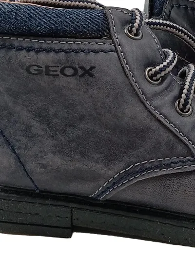 Geox Kinder Stiefeletten Gr. 26 Blau Leder Schnürung Reißverschluss