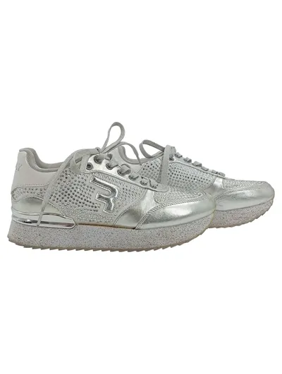 Replay Damen Sneaker Sportschuhe Silber Glitzer Strass Gr. 39