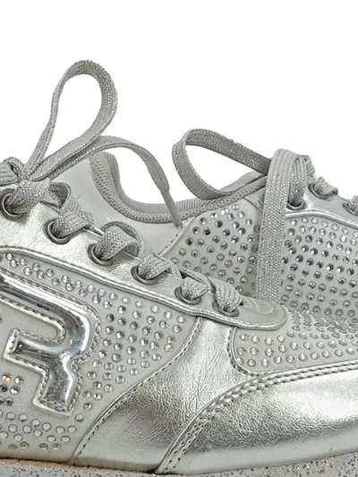Replay Damen Sneaker Sportschuhe Silber Glitzer Strass Gr. 39