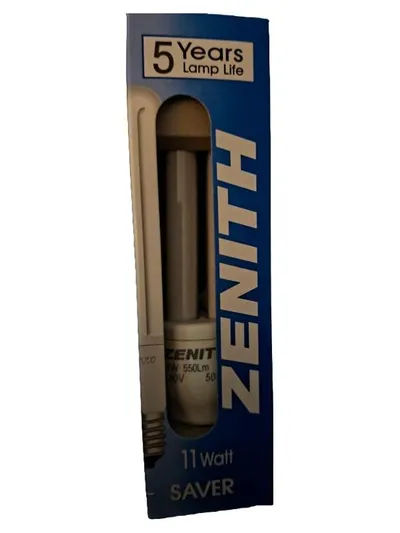 Zenith Saver Energiesparlampe 11W 550Lm E14 Weiß Länglich