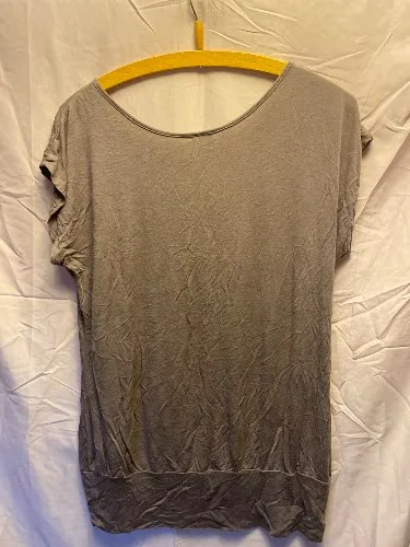 LASCANA Damen T-Shirt Gr. 40/42 Braun Viskose Basic Longshirt