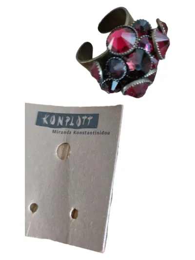Konplott Ring Vintage Glamour Rot Strass Damen Metall UNI
