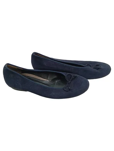 Paul Green Ballerinas Damen Blau Wildleder Klassisch Schleife Gr. 37,5