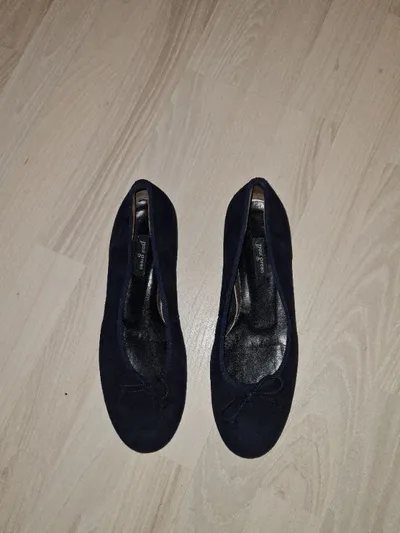Paul Green Ballerinas Damen Blau Wildleder Klassisch Schleife Gr. 37,5