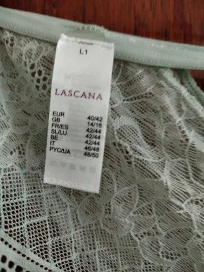 LASCANA Damen Slip Spitze Gr. 40/42 Mint Grün Feminin Dessous