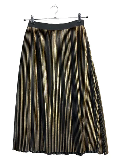 Cotton On Faltenrock Damen L Metallic Gold Gestreift Midirock Party