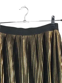 Cotton On Faltenrock Damen L Metallic Gold Gestreift Midirock Party 2