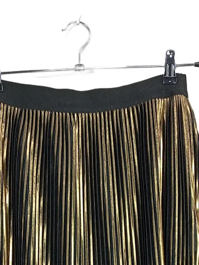 Cotton On Faltenrock Damen L Metallic Gold Gestreift Midirock Party