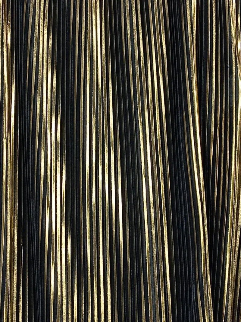 Cotton On Faltenrock Damen L Metallic Gold Gestreift Midirock Party 3