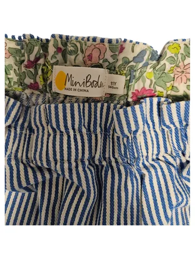 Mini Boden Hose Mädchen Gr. 146 Blau Weiß Gestreift Baumwolle