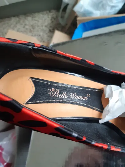 Belle Women High Heels Peep Toe Pumps Leopard Rot Gr. 39 Plateau